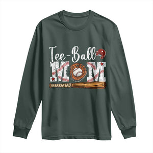 Baseball Mom Long Sleeve Shirt Tee Ball Mama Funny Mother's Day TS11 Dark Forest Green Print Your Wear