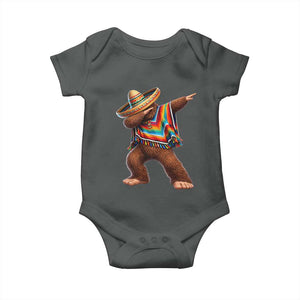 Mexican Bigfoot Dabbing Cinco de Mayo Funny Fiesta Baby Onesie TS11 Dark Heather Print Your Wear