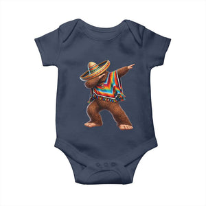Mexican Bigfoot Dabbing Cinco de Mayo Funny Fiesta Baby Onesie TS11 Navy Print Your Wear