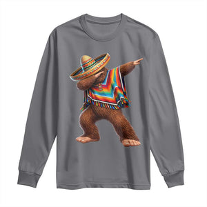 Mexican Bigfoot Dabbing Cinco de Mayo Funny Fiesta Long Sleeve Shirt TS11 Charcoal Print Your Wear