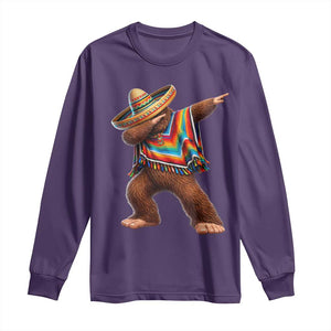 Mexican Bigfoot Dabbing Cinco de Mayo Funny Fiesta Long Sleeve Shirt TS11 Purple Print Your Wear