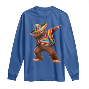 Mexican Bigfoot Dabbing Cinco de Mayo Funny Fiesta Long Sleeve Shirt TS11 Royal Blue Print Your Wear