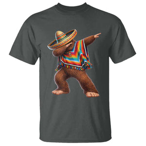 Mexican Bigfoot Dabbing Cinco de Mayo Funny Fiesta T Shirt TS11 Dark Heather Print Your Wear