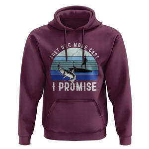 Fishing Hoodie Just One More Cast I Promise TS11 Maroon Print Your Wear