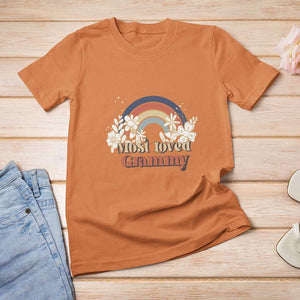 Grandma T Shirt For Women Most Loved Grammy Retro Groovy TS11 Orange Print Your Wear