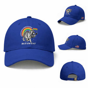 Funny Pride LGBT Racoon Baseball Cap I Don't Know Where I'm Going But I'm Gay Rainbow TS11 Baseball Cap Universal Fit Royal Blue Print Your Wear