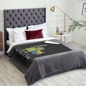 We Pride At Dawn Throw Blanket Funny LGBT Frog Rainbow Pride Month TS11 Print Your Wear