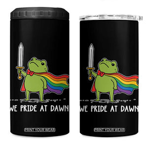 We Pride At Dawn 4 in 1 Can Cooler Tumbler Funny LGBT Frog Rainbow Pride Month TS11 One Size: 16 oz Black Print Your Wear