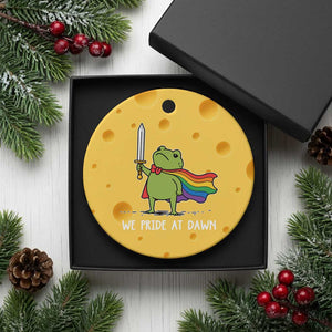 We Pride At Dawn Ceramic Ornament Funny LGBT Frog Rainbow Pride Month TS11 1pc Yellow Cheese Print Your Wear