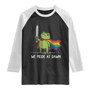 We Pride At Dawn Raglan Shirt Funny LGBT Frog Rainbow Pride Month TS11 Black White Print Your Wear