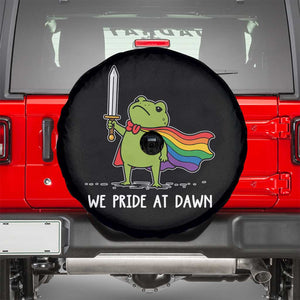 We Pride At Dawn Spare Tire Cover Funny LGBT Frog Rainbow Pride Month TS11 Black Print Your Wear