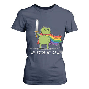 We Pride At Dawn T Shirt For Women Funny LGBT Frog Rainbow Pride Month TS11 Navy Print Your Wear