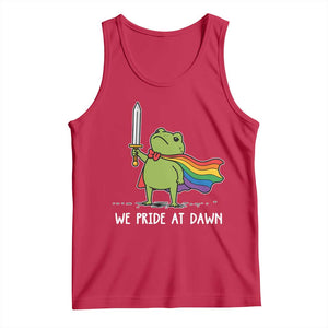 We Pride At Dawn Tank Top Funny LGBT Frog Rainbow Pride Month TS11 Red Print Your Wear