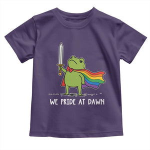 We Pride At Dawn Toddler T Shirt Funny LGBT Frog Rainbow Pride Month TS11 Purple Print Your Wear