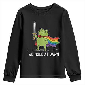 We Pride At Dawn Youth Sweatshirt Funny LGBT Frog Rainbow Pride Month TS11 Black Print Your Wear