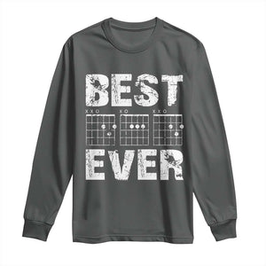 Guitar Father Long Sleeve Shirt Funny Best Dad Ever D A D Chord Gifts Guitarist Papa TS11 Dark Heather Print Your Wear