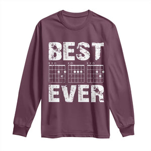 Guitar Father Long Sleeve Shirt Funny Best Dad Ever D A D Chord Gifts Guitarist Papa TS11 Maroon Print Your Wear