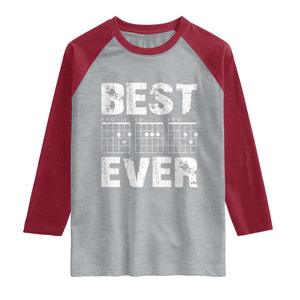 Guitar Father Raglan Shirt Funny Best Dad Ever D A D Chord Gifts Guitarist Papa TS11 Heather Gray Heather Red Print Your Wear