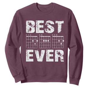 Guitar Father Sweatshirt Funny Best Dad Ever D A D Chord Gifts Guitarist Papa TS11 Maroon Print Your Wear