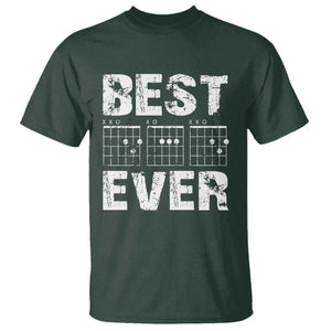 Guitar Father T Shirt Funny Best Dad Ever D A D Chord Gifts Guitarist Papa TS11 Dark Forest Green Print Your Wear