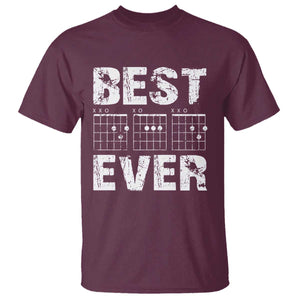 Guitar Father T Shirt Funny Best Dad Ever D A D Chord Gifts Guitarist Papa TS11 Maroon Print Your Wear