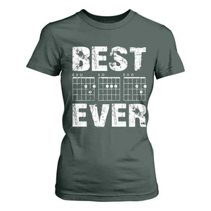 Guitar Father T Shirt For Women Funny Best Dad Ever D A D Chord Gifts Guitarist Papa TS11 Dark Forest Green Print Your Wear