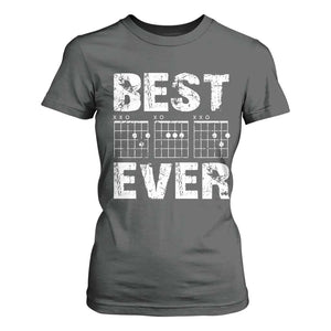 Guitar Father T Shirt For Women Funny Best Dad Ever D A D Chord Gifts Guitarist Papa TS11 Dark Heather Print Your Wear