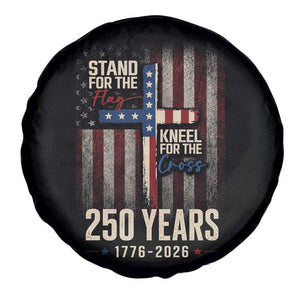 God 250th Anniversary USA Spare Tire Cover Stand For The Flag Kneel For The Cross TS11 Print Your Wear