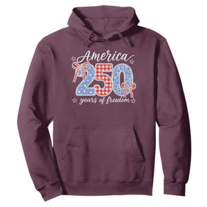 Girly America 250 Years Of Freedom Hoodie 4th of July Coquette Bow