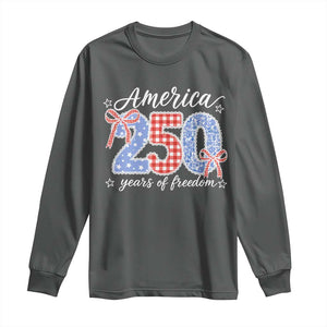 Girly America 250 Years Of Freedom Long Sleeve Shirt 4th of July Coquette Bow