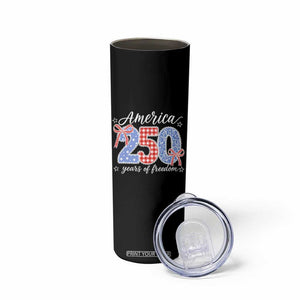 Girly America 250 Years Of Freedom Skinny Tumbler 4th of July Coquette Bow
