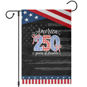 Girly America 250 Years Of Freedom Patriotic Garden Flag 4th of July Coquette Bow