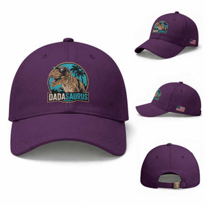 Dinosuar Dad Baseball Cap Funny Dadasaurus Fathers Day Family Matching TS11 Baseball Cap Universal Fit Purple Print Your Wear