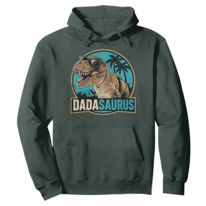 Dinosuar Dad Hoodie Funny Dadasaurus Fathers Day Family Matching TS11 Dark Forest Green Print Your Wear