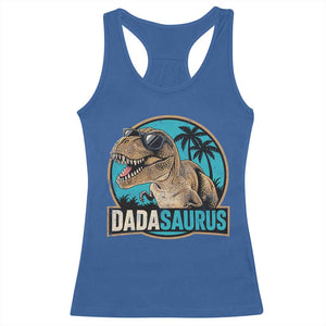 Dinosuar Dad Racerback Tank Top Funny Dadasaurus Fathers Day Family Matching TS11 Royal Blue Print Your Wear