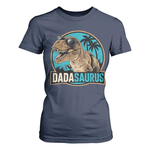 Dinosuar Dad T Shirt For Women Funny Dadasaurus Fathers Day Family Matching TS11 Navy Print Your Wear