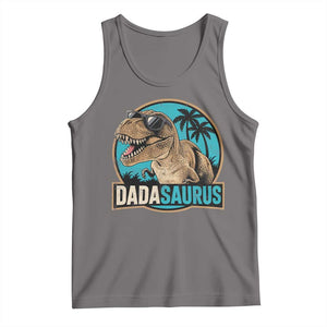 Dinosuar Dad Tank Top Funny Dadasaurus Fathers Day Family Matching TS11 Deep Heather Print Your Wear