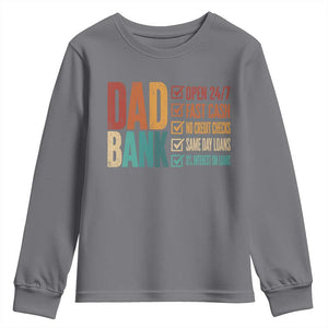 Dad Bank Youth Sweatshirt Open 24 7 Fast Cash Funny Father's Day Gifts TS11 Charcoal Print Your Wear