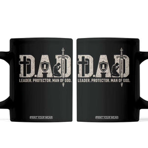 Christian Dad Coffee Mug Father Leader Protector Man Of God TS11 Black Print Your Wear