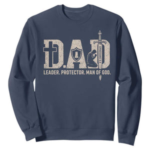 Christian Dad Sweatshirt Father Leader Protector Man Of God TS11 Navy Print Your Wear