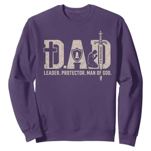 Christian Dad Sweatshirt Father Leader Protector Man Of God TS11 Purple Print Your Wear