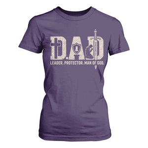 Christian Dad T Shirt For Women Father Leader Protector Man Of God TS11 Purple Print Your Wear