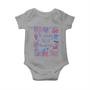 The Summer USA Turned 250 1776 2026 4th of July Baby Onesie TS11 Sport Gray Print Your Wear
