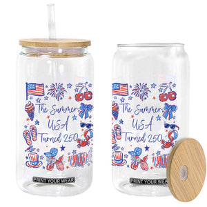The Summer USA Turned 250 1776 2026 4th of July Glass Can TS11 Print Your Wear