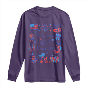 The Summer USA Turned 250 1776 2026 4th of July Long Sleeve Shirt TS11 Purple Print Your Wear