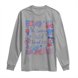 The Summer USA Turned 250 1776 2026 4th of July Long Sleeve Shirt TS11 Sport Gray Print Your Wear