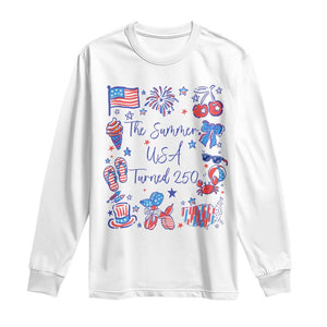 The Summer USA Turned 250 1776 2026 4th of July Long Sleeve Shirt TS11 White Print Your Wear