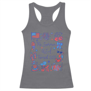 The Summer USA Turned 250 1776 2026 4th of July Racerback Tank Top TS11 Charcoal Print Your Wear