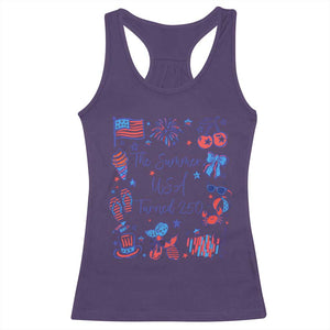 The Summer USA Turned 250 1776 2026 4th of July Racerback Tank Top TS11 Purple Print Your Wear