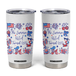 The Summer USA Turned 250 1776 2026 4th of July Tumbler Cup TS11 White Print Your Wear